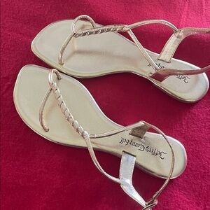 Jeffrey Campbell Metallic Gold Sandals. New.